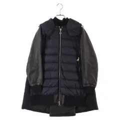 MONCLER (モンクレール) 15AW BLOIS ブロイス レザースリーブ ウール切り替え ダウンコート ネイビー A20934980980のサムネイル