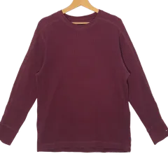 TOMMY HILFIGER トミーヒルフィガー 90年代/90’ フラッグタグ  長袖 袖刺繡 China製 Mサイズ ワインレッド バーガンディ