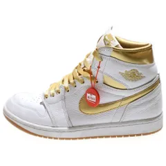 NIKE (ナイキ) WMNS AIR JORDAN 1 RETRO HIGH OG METALLIC GOLD ウィメンズ エアジョーダン1 レトロ ハイ OG ハイカットスニーカー US9.5/26.5cm FD2596-107
