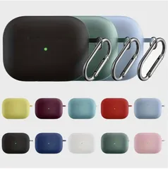 AirPods Pro2 ケース (2023/2022/2019)用 AirPods Pro 第2世代 ケース シリコン保護ケース カラビナ付き ワイヤレス充電対応 可視LEDライト 耐衝撃のサムネイル