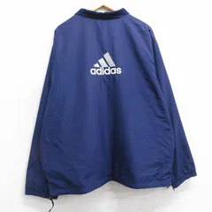 XL/古着 アディダス adidas 長袖 ジャケット メンズ 90s ビッグロゴ リバーシブル 紺 ネイビー 25oct24 中古 アウター ウインドブレーカー