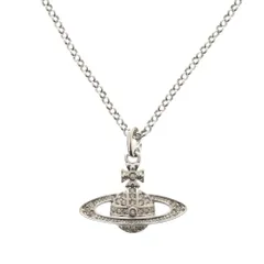 新品同様 ヴィヴィアンウエストウッド オーブ MINI BAS RELIEF ミニバスレリーフ ネックレス 真鍮/ラインストーン シルバー 1533 Vivienne Westwood