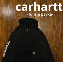1点物！！【carhartt カーハート】フルジップパーカー　企業系　ブラック
