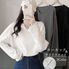 キーネック カットソー サイドスリット tシャツ ロングtシャツ プルオーバー