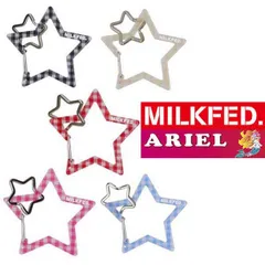 キーホルダー スター カラビナ ミルクフェド MILKFED NEO STAR CARABINER GINGHAM 103222054017 レディース ブランド キーリング キーチェーン 赤 レッド ピンク 黒 ブラック チェック 星 チャーム ベージュ