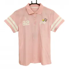 ルコックゴルフ 半袖ポロシャツ ピンク×白 袖ライン 紙タグ付 吸汗速乾 UVケア  レディース LL ゴルフウェア le coq sportif