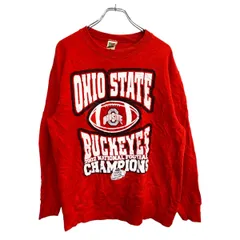 FRUIT OF THE LOOM プリント スウェット トレーナー Mサイズ フルーツオブザルーム レッド メキシコ製 古着卸 アメリカ仕入 t2410-3256