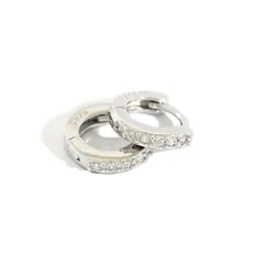Ｍoonstan ピアス レディース 人気 フープ 小ぶり リング 8mm 10mm12mm シルバー925 ゴールド ジルコニア アレルギー対応 中折れ式 キャッチレス シンプル 存在感たっぷり 上品