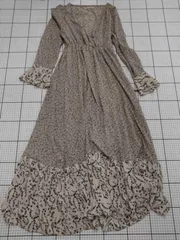 ◇ ⊂ mystic 花柄切替ロングワンピース ベージュ系×アイボリー系 Fサイズ レディース E  【1508250039966】