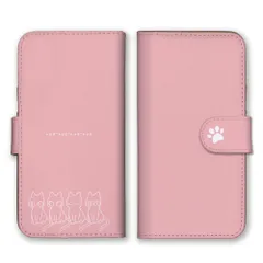 iPhoneX iPhoneXS ケース 手帳型 アイフォンX アイフォンXS スマホケース 携帯ケース 猫 ねこ ネコ 子猫 可愛い かわいい 肉球 イラスト シンプル ピンク ブルー カラー03