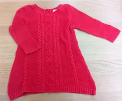 ニットワンピース　赤　18ヶ月－24ヶ月（80cm～90㎝程度）