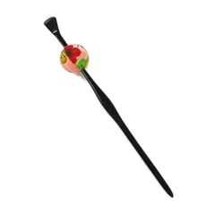 一本差し 玉かんざし 玉簪 髪飾り 成人式 振袖 前撮り 袴 浴衣 かんざし 玉飾り 黒 サーモンピンク ピンク ちりめん おしゃれ No.10-1012