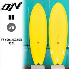オオノシェイプ ONO SURFBOARDS RN PU 5’8 x 20 1/4 x 2 5/8 33.2L FCS2 YELLOW系 TINT 3FIN BOX サーフィン サーフボード オルタナ系