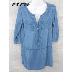 ◇ AMERICAN RAG CIE アメリカンラグシー 長袖 膝丈 ワンピース サイズF ブルー レディース 【中古】 【1002802150364】