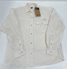 未使用　保管汚れあり　THE NORTH FACEザノースフェイス NR12552 L/S Nuptse Shirt ヌプシシャツ　Lサイズ　WD ホワイトデューン