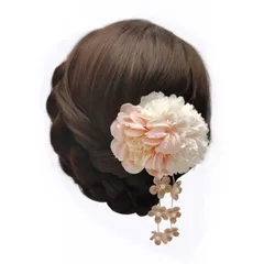 YiyiLai 髪飾り 成人式 振袖 ヘアクリップ つまみ細工 花 七五三 袴 着物 小物 和装 卒業式 浴衣 結婚式 髪留め ヘアアクセサリー ピンク