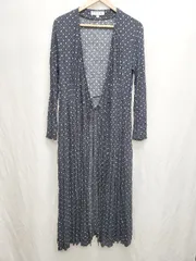 ◇ ⊂ INES DE LA FRESSANGE　×　UNIQLO 花柄 長袖 ロング ラップワンピース サイズM ブラック　マルチ レディース P  【1408200035157】