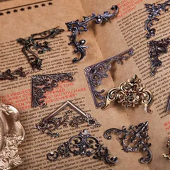 ST471 シール 額縁 角 コーナー 装飾 飾り フレークシール コラージュ 素材 コラージュ シール コラージュシール コラージュ素材 ステッカー 紙もの 手帳 日記 ジャンクジャーナル 海外 紙モノ 紙物