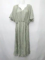 ◇ ◎ ⊂ le.coeur blanc ルクールブラン 半袖 膝下丈 ワンピース サイズ38 グリーン レディース P  【1410160013519】