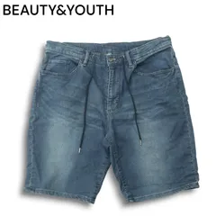 BEAUTY&YOUTH ユナイテッドアローズ USED加工 ストレッチ★ スウェット デニム ショート パンツ ジーンズ Sz.L メンズ