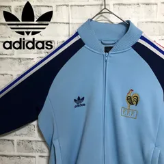 希少XXL⭐️adidas トラックジャケット/ジャージ 刺繍トレファイル🇫🇷フランス代表 vintage ブルー×ネイビー トリコロール
