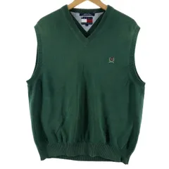 古着 90年代 トミーヒルフィガー TOMMY HILFIGER Vネック コットンニットベスト メンズL ヴィンテージ/eaa369913