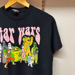 古着 M Tシャツ STARWARS スターウォーズ ダースベイダー チューバッカ R2-D2 クルーネック 黒