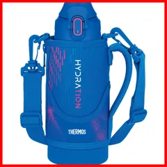 【在庫処分】子供用 保冷専用 ポーチ付き ブルーピンク 800ml 肩に優しいストラップ 真空断熱スポーツボトル FJS-800F 水筒 BLP サーモス