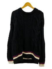 Coohem (コーヘン) ウールニット セーター ライン入り ケーブル YONETOMI 20-183-033 XL ブラック メンズ/078のサムネイル