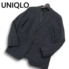 24AW★ UNIQLO ユニクロ 秋冬★ ウール ツイード ヘリンボーン テーラード ジャケット ブレザー Sz.M メンズ 灰 グレー