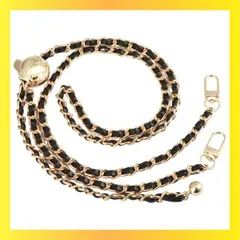 ★送料無料★Color:ブラック sakurawing ショルダー ストラップ チェーン クロスボディバッグ リング ポーチ スマホ 付け替え 調整可能 120cm 黒 金