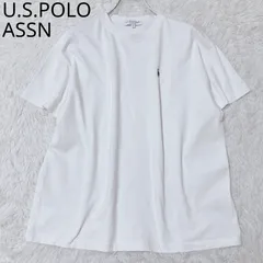 ユーエスポロアッスン　Tシャツ　ヘビーウェイト　刺繍　シンプル　カジュアル　綺麗め　綿100％　ホワイト Fサイズ