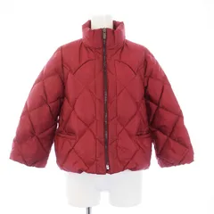 ミュウミュウ miumiu PIUMINO NYLON キルティングダウンジャケット アウター クロップド丈 スタンドカラー ジップアップ 38 S 赤 レッド ML308 /KHのサムネイル