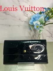 ㊶Louis Vuitton ルイヴィトン ヴェルニ 長財布 ポルトトレゾールインターナショナル ブラック 黒