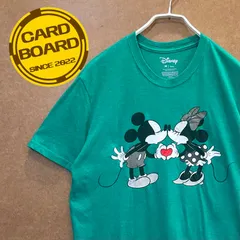 USA輸入古着 ミッキーマウス♡ミニーマウス Disneyディズニー 半袖tシャツ 緑M