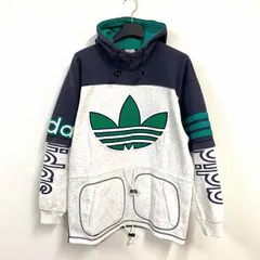 【adidas】アディダス/オーバーサイズレイヤードパーカー/90年代/M-L/デサント製/90年代