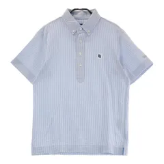 サイズ：4 PEARLY GATES パーリーゲイツ  半袖ポロシャツ ストライプ ブルー系 [240101442218] ゴルフウェア メンズ ストスト