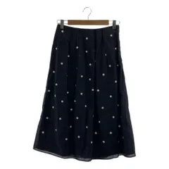 jupe by jackie / ジュップバイジャッキー | Ron Herman 取扱い エンブロイダリー サイドジップ ボリューム スカート / 総裏地 | XS | ブラック/ホワイト | レディース