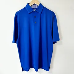 (^w^)b FJ FootJoy フットジョイ 半袖ポロシャツ トップス 無地 シンプル ゴルフウェア ドライ 速乾 ストレッチ スポーツ 運動 トレーニングウェア ブルー 青 メンズ サイズM