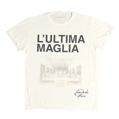 ★新品★ MADE IN ITALY製 MAGLIA 2025年AWモデル 「L'ULTIMA MAGLIA」 イタリア都市シリーズ 最後の晩餐 プリント クルーネックTシャツ ホワイト M～XLサイズ