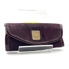 Christian Dior クリスチャンディオール　ロゴ柄　キーケース　4連　コーティングキャンバス×レザー　フランス製　ボルドー　ゴールド金具　レディース
