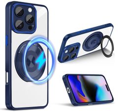 【在庫処分】iPhone 16 Pro Max 用 ケース クリア 360°回転スタンド MagSafe対応 ワイアレス充電対応 耐衝撃 アイフォン 16 pro max カバー 軽量 薄型 人気 iPhone16ProMax スマホケース 透明 TPU +