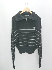 ◇ ⊇ mily bilet ミウィビレット ハーフジップ 長袖 ニット セーター サイズL ブラック レディース P  【1409250021817】