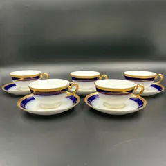 安い本店L03 ロイヤルブルークラウン（瑠璃エンボス）　デザート皿　6枚セット 大倉陶園