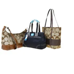 【中古】 コーチ(Coach) シグネチャー 3点セット キャンバス,レザー ショルダーバッグ ブラウン 03GA086 03ga086