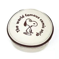 スヌーピー SNOOPY サークルポーチ ベージュ 小物入れ コインケース 化粧品入れ 旅行