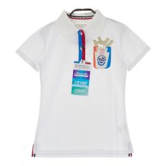 サイズ：L DESCENTE GOLF デサントゴルフ 半袖ポロシャツ レッド