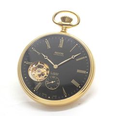 認定中古品のエポス（epos）/スケルトン懐中時計/2090gpbk/黒文字盤/ローマン数字/epos-104