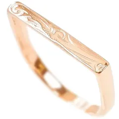 ハワイアンジュエリー リング 指輪 波 スクロール レディース メンズ ピンキーリング 細め ウェーブ つけっぱなしOK サージカルステンレス 重ね付け 記念日 誕生日 プレゼント ギフト ピンクゴールド 柄あり ropr15ph