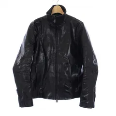 イサムカタヤマバックラッシュ ISAMU KATAYAMA BACKLASH ヴィンテージ加工 イタリアンダブルショルダーシワ加工 シングルライダースジャケット ハイネック ジップアップ 1 S 黒 ブラック 1704-04 /KHのサムネイル